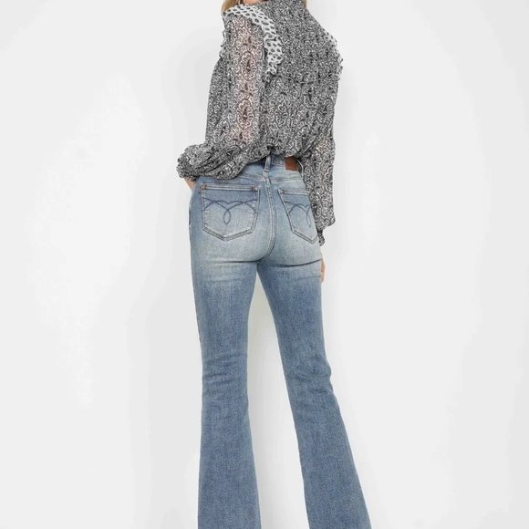 Judy Blue Light Blue Flare Jeans - Picture 5 of 9